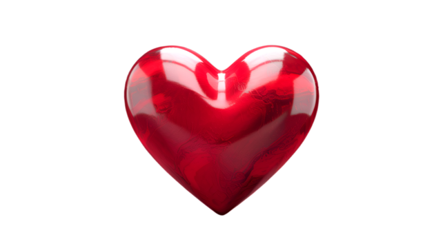 Radiant Red Heart Symbol of Love and Passion Isolated on transparent background