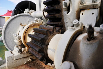 Old wooden ship and Yachts equipment