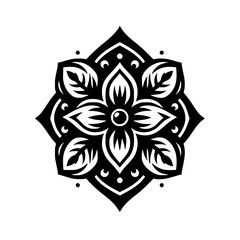 Elegant Black & White Floral Mandala Graphic Design