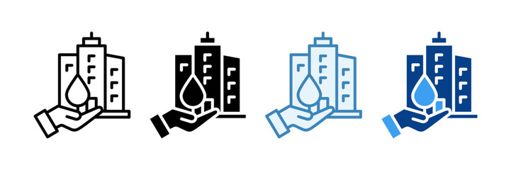 Save Water  Icon Set Multiple Style Collection