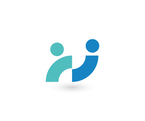 Abstract people teamwork symbol logo
