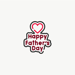 Happy Fathers day icon flat vector design