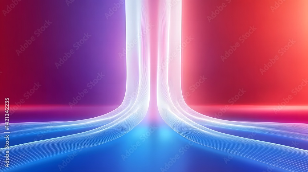 Poster abstract light trails on a gradient background