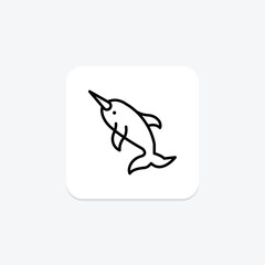 Narwhal, vector, pixel perfect, illustrator file