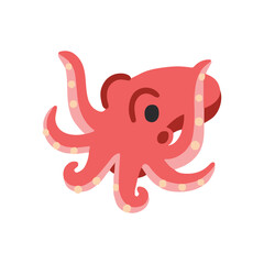 Octopus vector on white background. Sea animals vector illustration. 