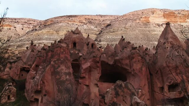 Fairy chimneys, natural volcanic formations, Cappadocia Goreme Urgup