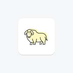 Muskox, vector, pixel perfect, illustrator file