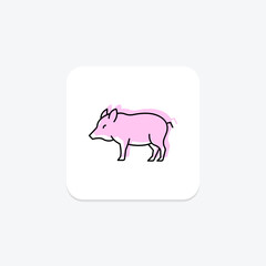 Peccary, vector, pixel perfect, illustrator file