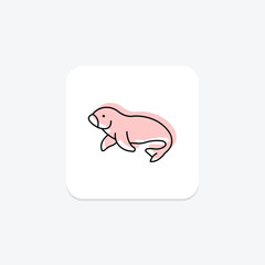 Dugong, vector, pixel perfect, illustrator file