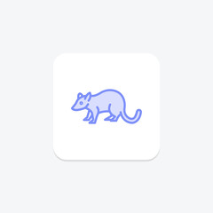 Opossum, vector, pixel perfect, illustrator file