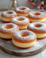 doughnuts with icing sugar