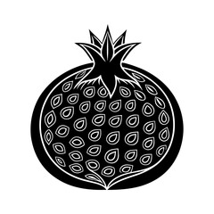 Pomegranate silhouette vector illustration
