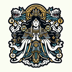 Obraz premium god vector illustration
