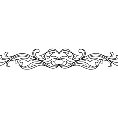 Fototapeta premium Elegant Black Line Art Ornate Flourish Divider on White