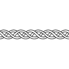 Hand Drawn Black and White Braided Knot Pattern - Simple Intertwined Illustration