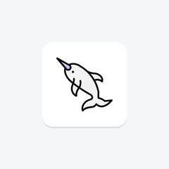 Narwhal, vector, pixel perfect, illustrator file