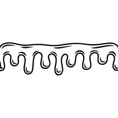 Hand Drawn Style Black Outline Dripping Liquid Border Graphic Design Element