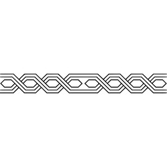 Elegant Minimalist Geometric Interlocking Pattern Border on White Background