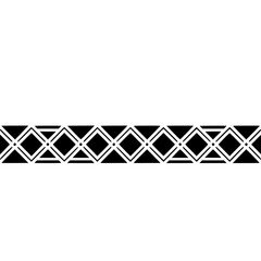 Clean Black and White Geometric Diamond Pattern Border with Dots. Abstract Graphic Design Element.