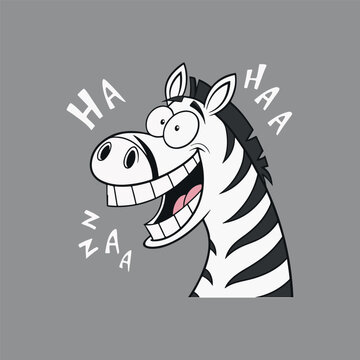 Laughing Cartoon Zebra &ndash; Funny Comic Style Animal Illustration