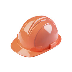 A bright hard construction helmet in clean minimal 3D design shown isolated with shadows removed against a transparent background in realistic rendering