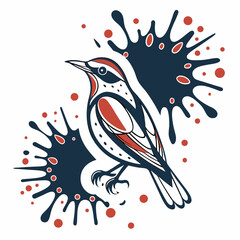 heavy ink spread shapes paint splashes in dense