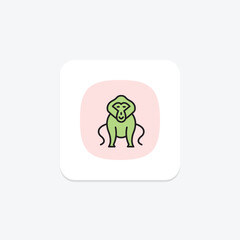 Baboon, vector, pixel perfect, illustrator file