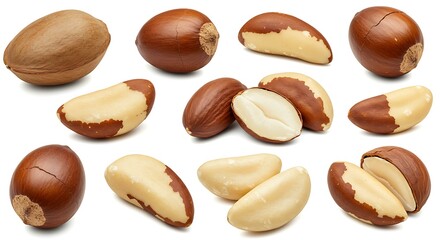 Brazil Nuts Isolated on White Background