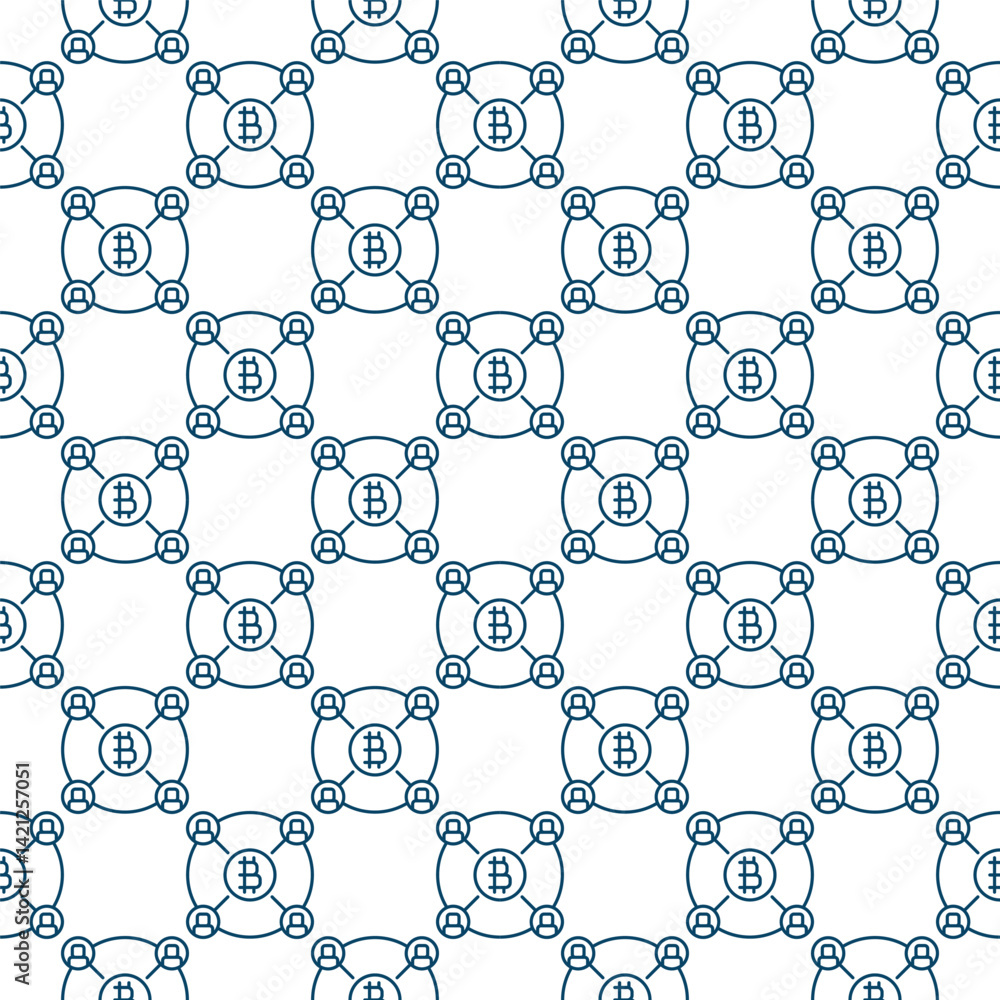 Aufkleber bitcoin trading vector cryptocurrency outline seamless pattern
