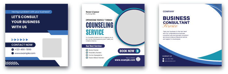 Modern Business Consultation and Psychology Services Promotion Design