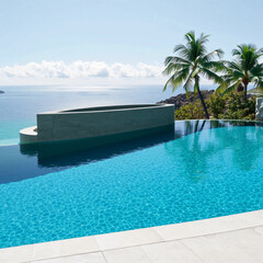 Obraz premium swimming pool in tropical resort