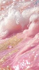 Fototapeta premium Pink and Gold Glittery Foam Texture