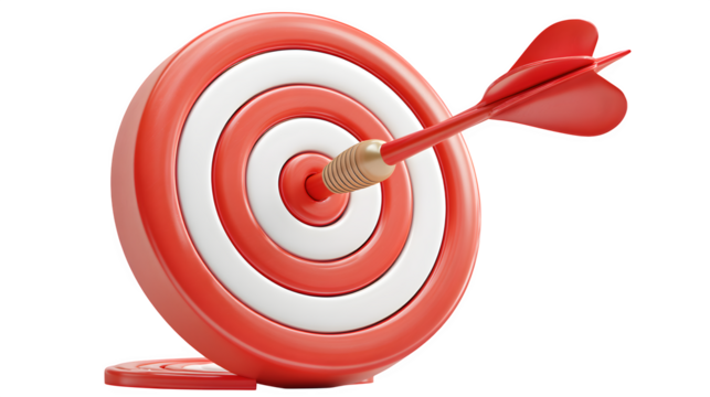 red dart hitting target