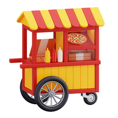 Colorful Food Cart Illustration