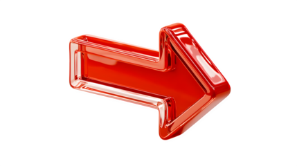 3d red arrow isolated on white