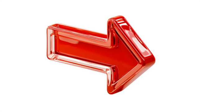 3d red arrow isolated on white