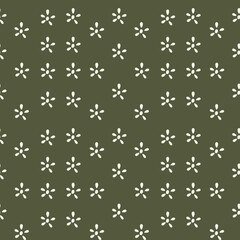 Truntum batik Flowers seamless pattern with green background