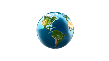 3d icon of earth isolated on white or transparent background