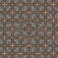 Seamless Geometric Vector Pattern with Symmetrical Abstract Shapes