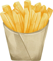 watercolor french fried