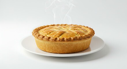 Chicken pie white background. Brazilian food