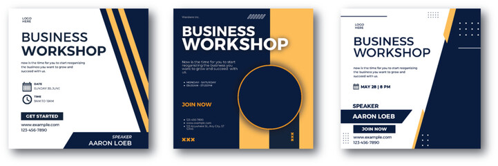 Striking Announcement: Business Workshop Promotion Material with Modern Design