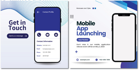 Connect and Launch: Mobile App Contact & Launch Announcement Design