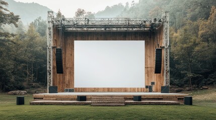 Outdoor stage with blank screen