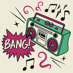  Boombox Beats Pop Design
