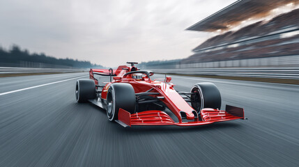 Fast Racing Car on the Track