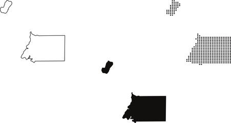 Various Map Representations of Equatorial Guinea. Vector illustration