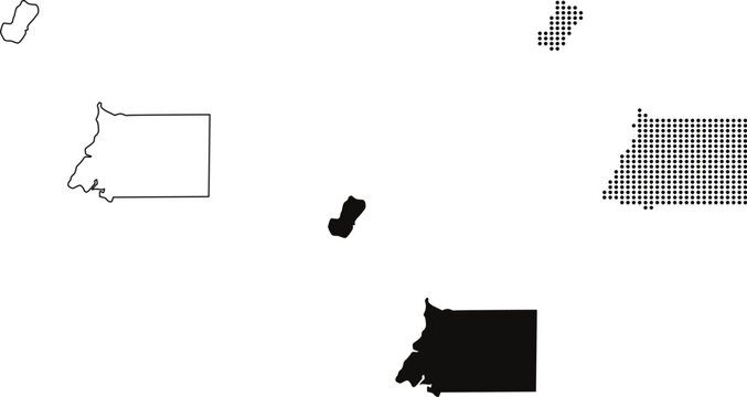 Various Map Representations of Equatorial Guinea. Vector illustration