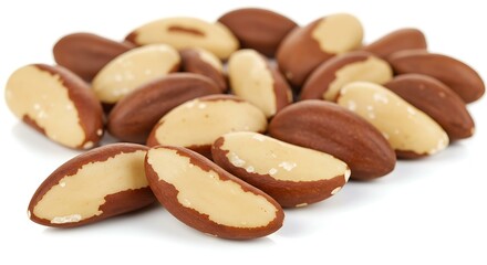 Fototapeta premium Brazil nuts white background. Brazilian food