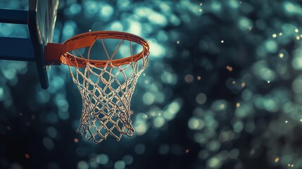 Basketball Hoop with Bokeh Background
